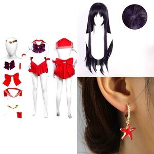 COPY - COPY- Sailor Moon Cosplay Sailor Mars Halloween woman Costume with wig …